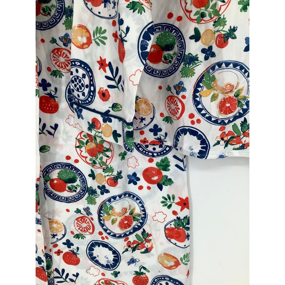Anthropologie Women's Small Ivory Printed LyreBird Cloud Long PJ Set K16-7 - Picture 3 of 8